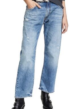R13 Boyfriend Jeans in BAIN W/ RIPS - SZ 28